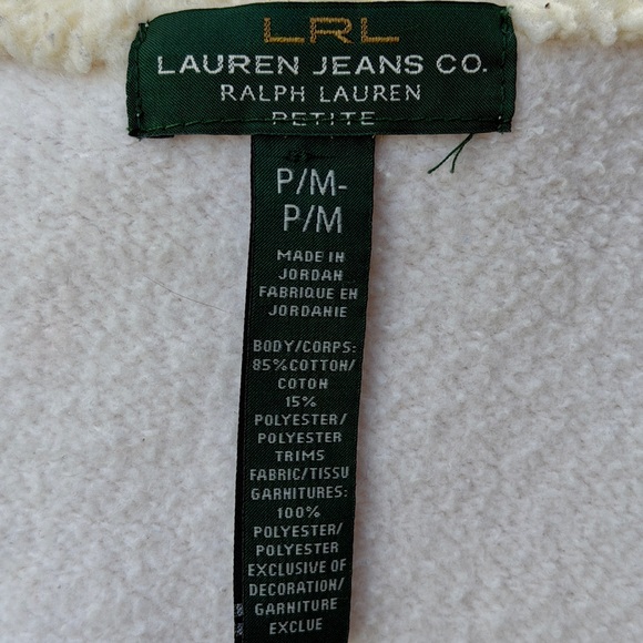 Ralph Lauren Sherpa‎ Shawl Collar Fleece Blazer Jacket Women SZ PM Duffle Button - Picture 4 of 13